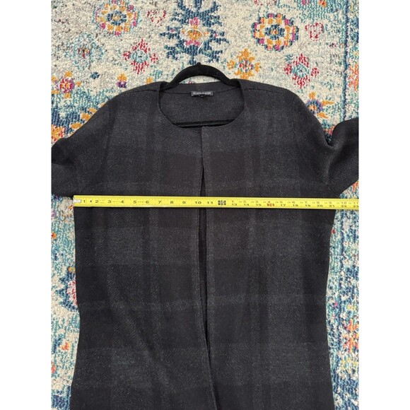Eileen Fisher Plaid Felt‎ Merino Wool Open Front Jacket Size S Classic Minimal - Picture 6 of 8